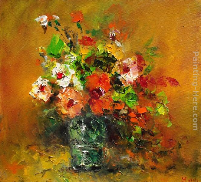 Autumn Flowers painting - Ioan Popei Autumn Flowers art painting